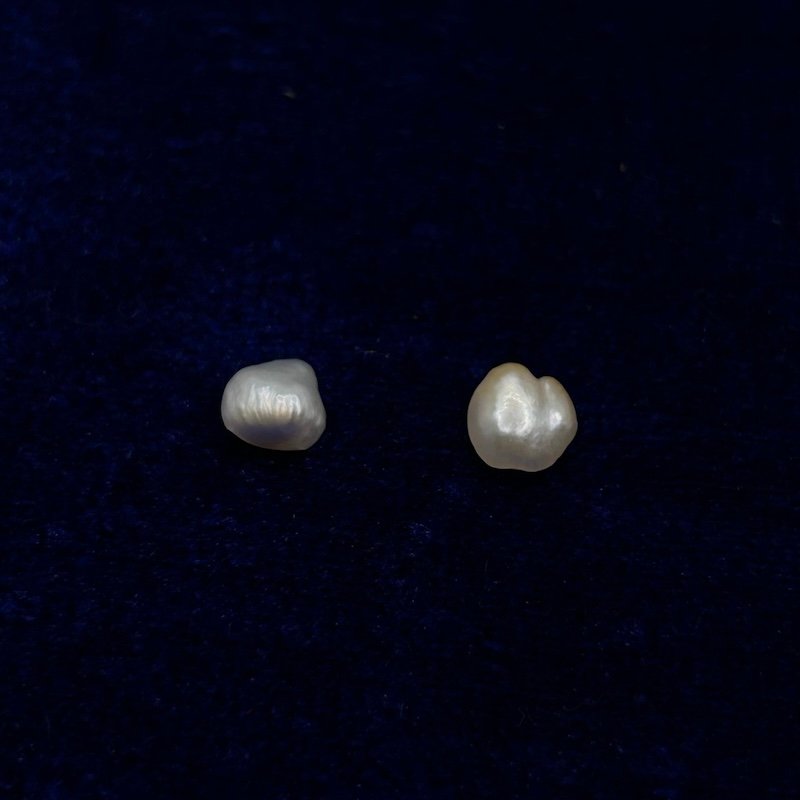 GIA Certified Natural Basra Pearls 2.20 ct(2.39 ratti) and 2.22 ct(2.41 ratti)