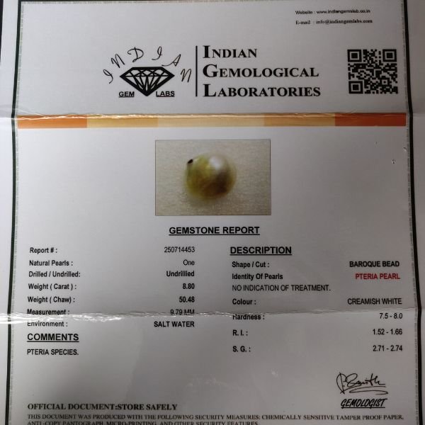 Natural Keshi Pearl 8.80 ct (9.60 ratti) - Image 3