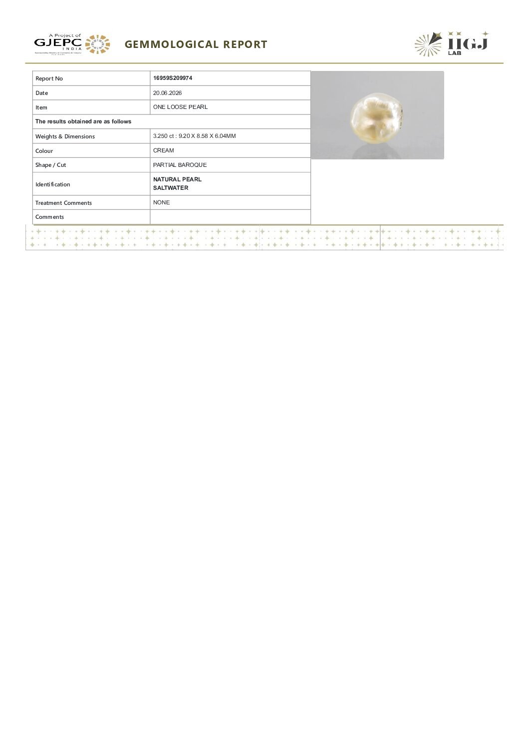 IIGJ Certified Natural Basra 3.25 Ct (3.61 Ratti) - Image 3